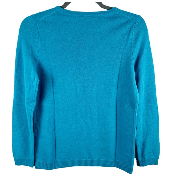 TALBOTS CASHMERE CREWNECK SWEATER | Petite Small | Teal Zeal - Picture 2 of 4